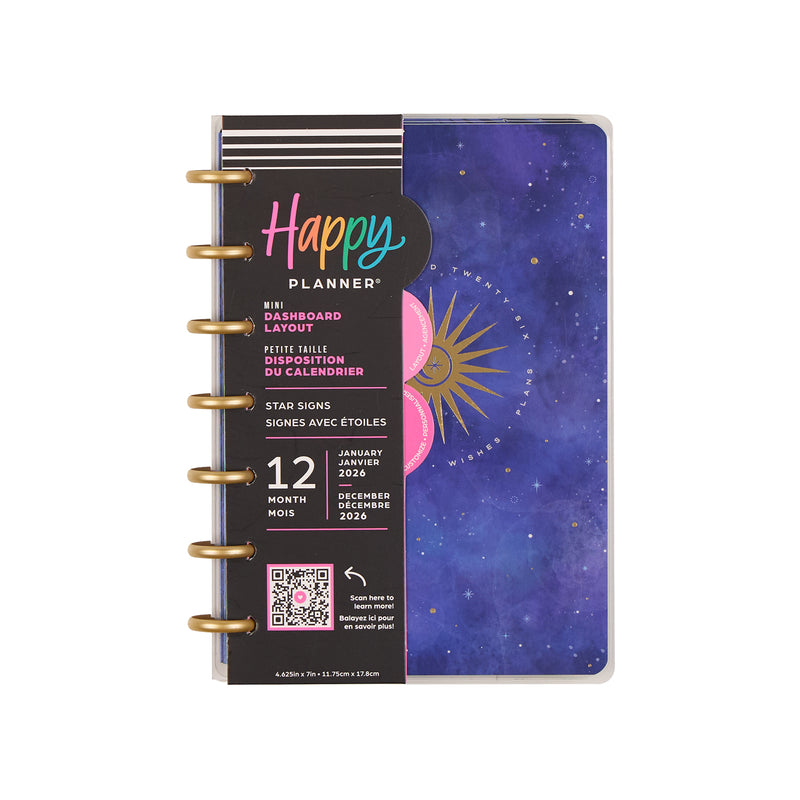 2043 Star Signs Customizable Planner - Mini Dashboard Layout - 12 Month