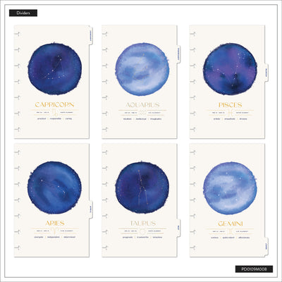 2040 Star Signs Customizable Planner - Mini Dashboard Layout - 12 Month
