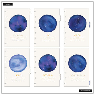 2041 Star Signs Customizable Planner - Mini Dashboard Layout - 12 Month