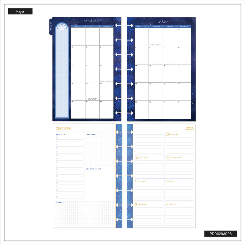 2042 Star Signs Customizable Planner - Mini Dashboard Layout - 12 Month