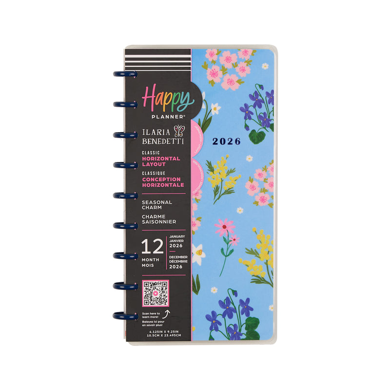 2041 Seasonal Charm Customizable Planner - Skinny Classic Horizontal Layout - 12 Month