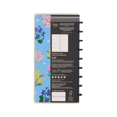 2043 Seasonal Charm Customizable Planner - Skinny Classic Horizontal Layout - 12 Month