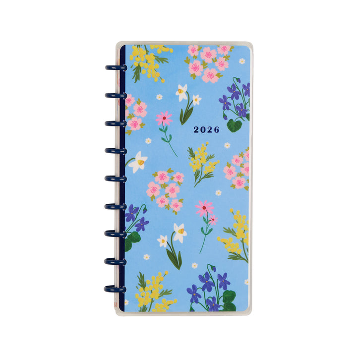2026 Blue Luxe  Luxe Design  Midi 12 Month Day At A Time Hardcover Flexi Dayplanner 2026 Elastic Band Closure