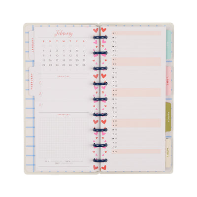 2036 Seasonal Charm Customizable Planner - Skinny Classic Horizontal Layout - 12 Month