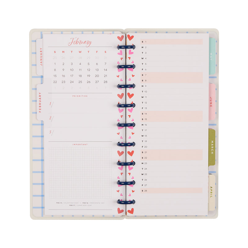 2036 Seasonal Charm Customizable Planner - Skinny Classic Horizontal Layout - 12 Month
