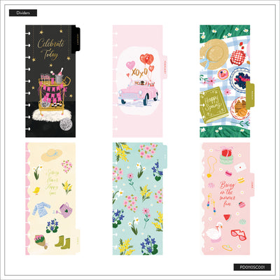 2038 Seasonal Charm Customizable Planner - Skinny Classic Horizontal Layout - 12 Month