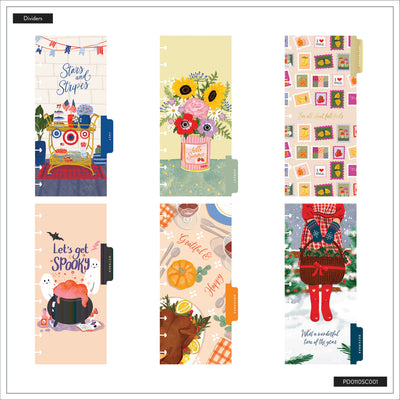 2039 Seasonal Charm Customizable Planner - Skinny Classic Horizontal Layout - 12 Month