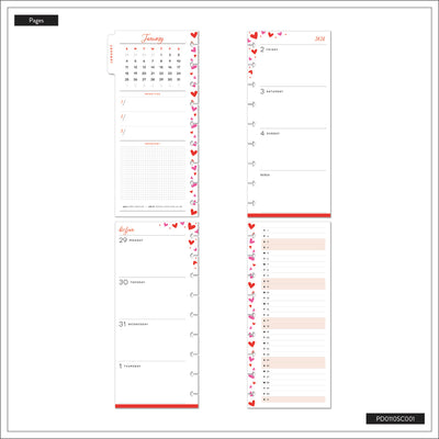 2040 Seasonal Charm Customizable Planner - Skinny Classic Horizontal Layout - 12 Month