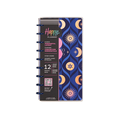 2028 Star Signs Customizable Planner - Skinny Classic Horizontal Layout - 12 Month