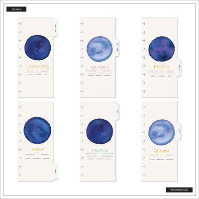 2042 Star Signs Customizable Planner - Skinny Classic Horizontal Layout - 12 Month