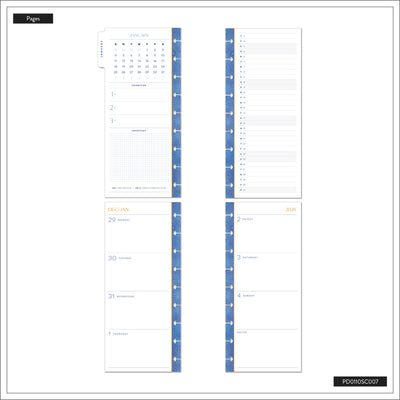 2044 Star Signs Customizable Planner - Skinny Classic Horizontal Layout - 12 Month