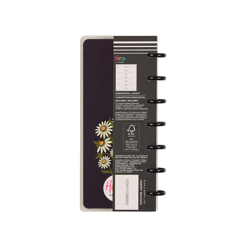 2041 Florescent Florals Customizable Planner - Skinny Mini Horizontal Layout - 12 Months