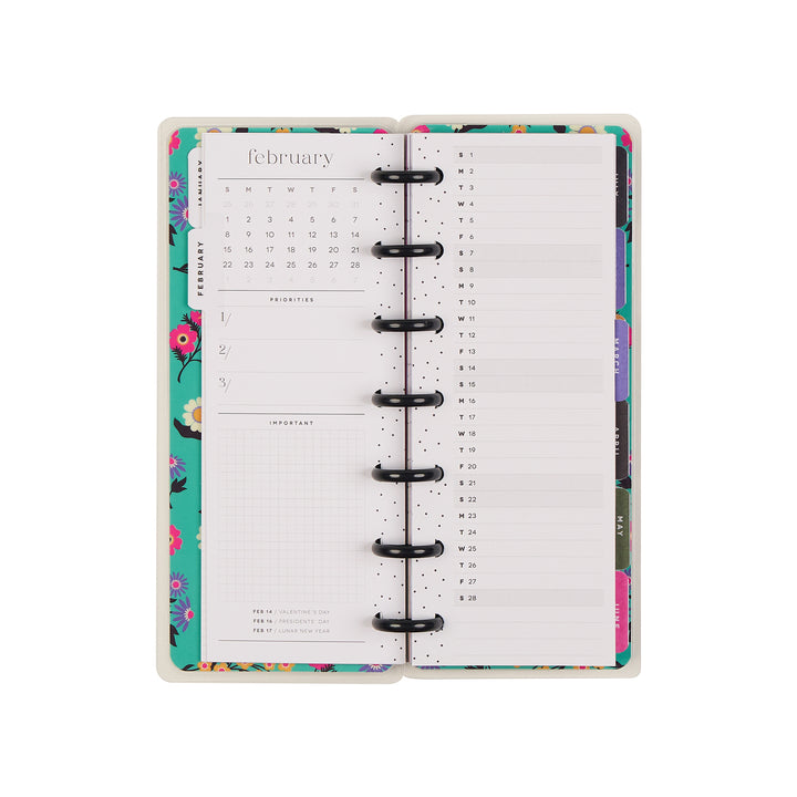 2026 Florescent Florals Customizable Planner - Skinny Mini