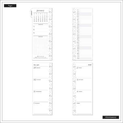 2038 Florescent Florals Customizable Planner - Skinny Mini Horizontal Layout - 12 Months