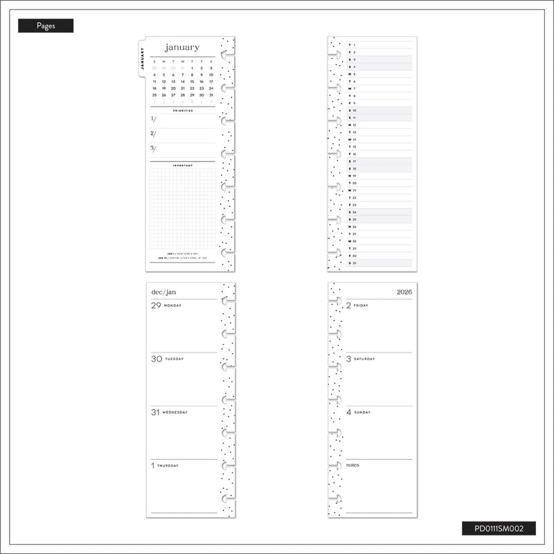 2038 Florescent Florals Customizable Planner - Skinny Mini Horizontal Layout - 12 Months