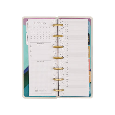 2035 Floral Energy Customizable Planner - Skinny Mini Horizontal Layout - 12 Months