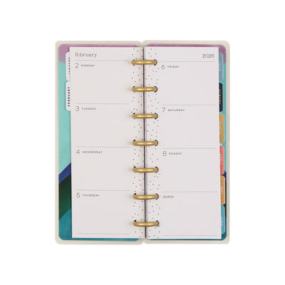 2036 Floral Energy Customizable Planner - Skinny Mini Horizontal Layout - 12 Months