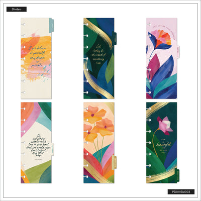 2038 Floral Energy Customizable Planner - Skinny Mini Horizontal Layout - 12 Months