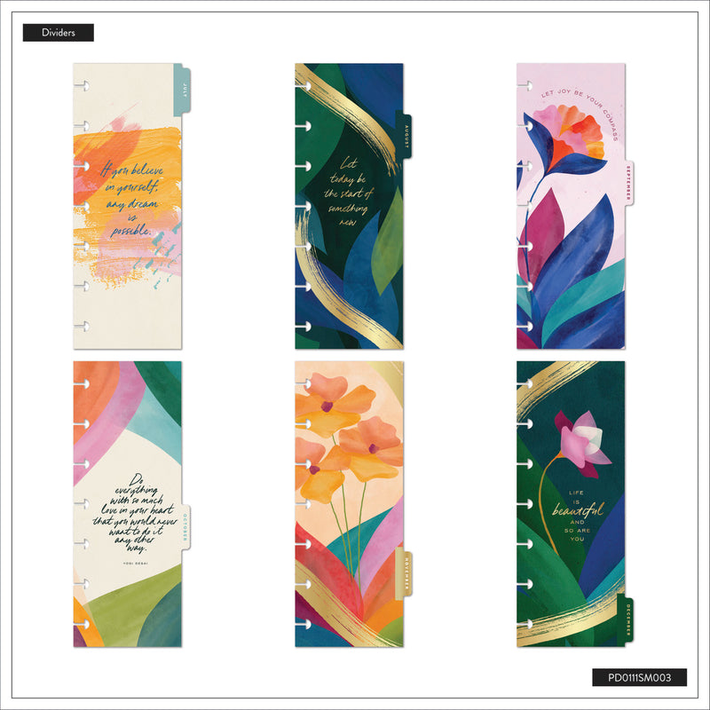 2038 Floral Energy Customizable Planner - Skinny Mini Horizontal Layout - 12 Months