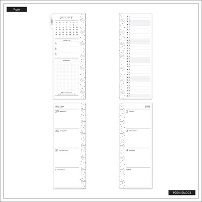 2039 Floral Energy Customizable Planner - Skinny Mini Horizontal Layout - 12 Months
