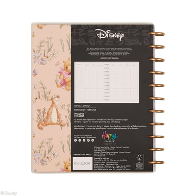 2046 Disney Winnie the Pooh Seasonal Customizable Planner - Big Vertical Layout - 12 Months