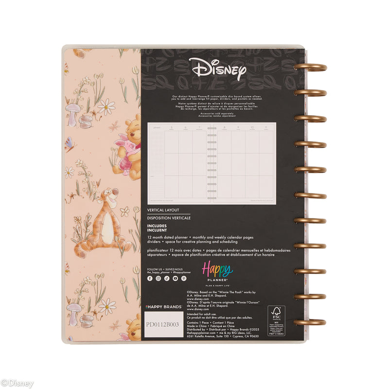 2046 Disney Winnie the Pooh Seasonal Customizable Planner - Big Vertical Layout - 12 Months