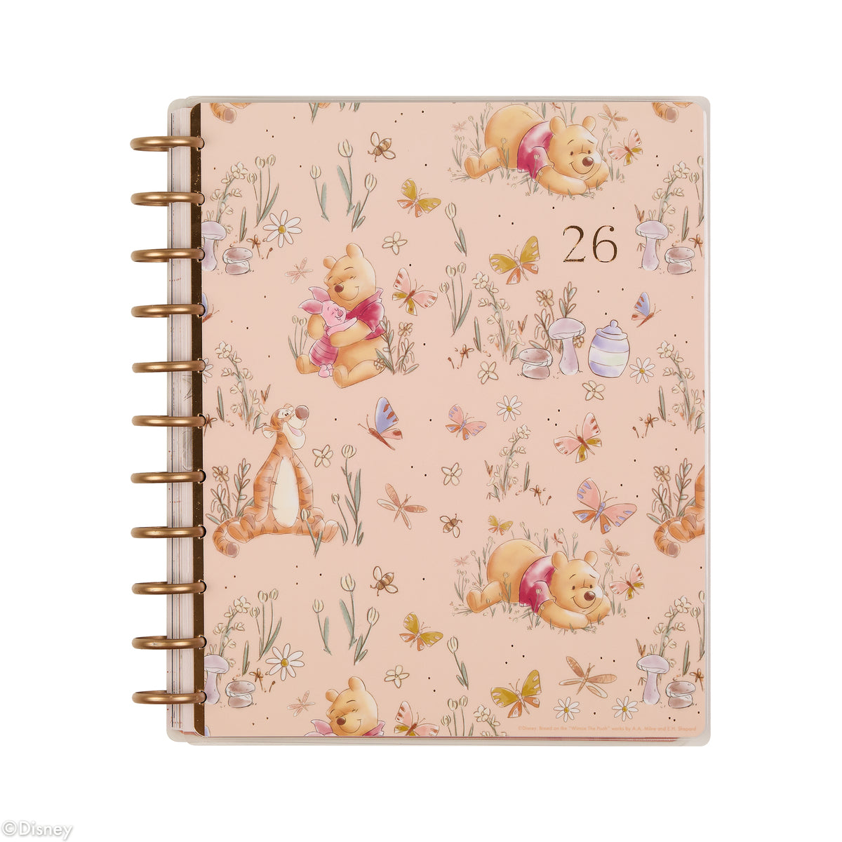 2026 Disney Winnie the Pooh Seasonal Customizable Planner - Big Vertical Layout - 12 Months