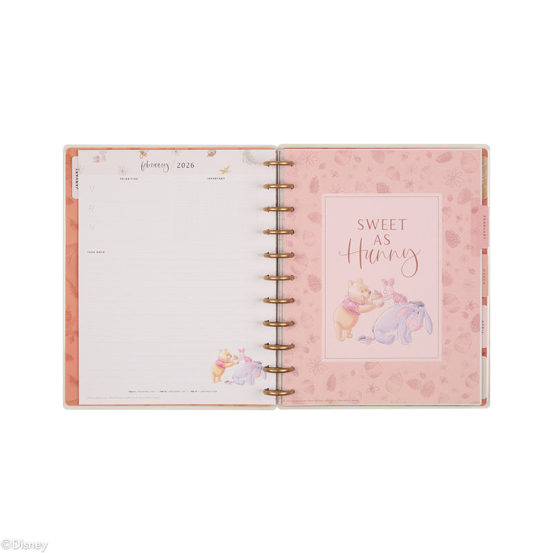 2038 Disney Winnie the Pooh Seasonal Customizable Planner - Big Vertical Layout - 12 Months