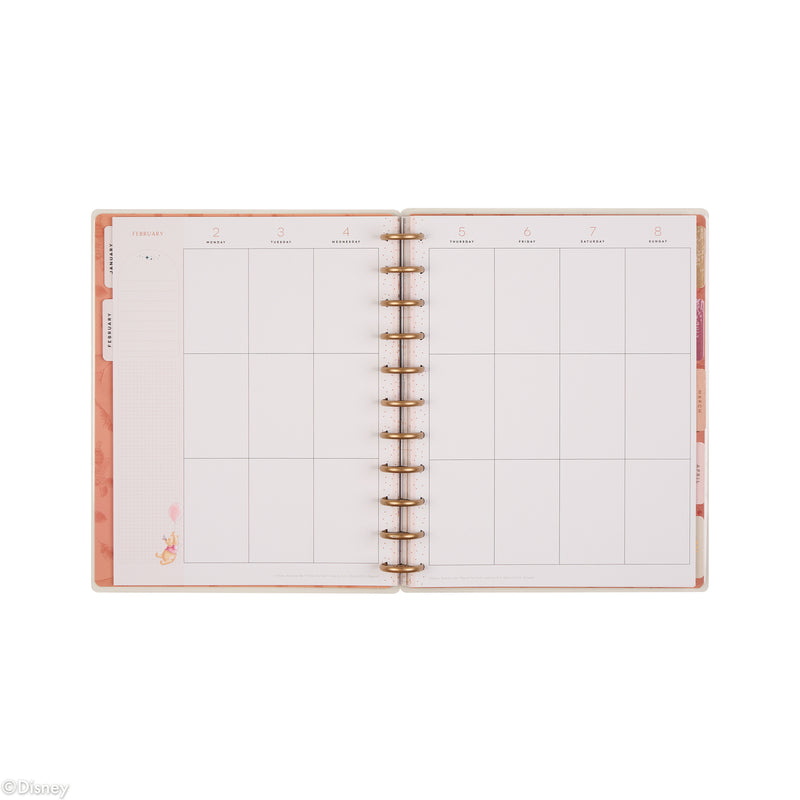 2040 Disney Winnie the Pooh Seasonal Customizable Planner - Big Vertical Layout - 12 Months