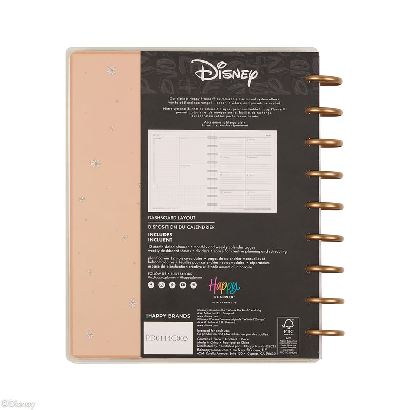 2045 Disney Winnie the Pooh Seasonal Customizable Planner - Classic Dashboard Layout - 12 Months