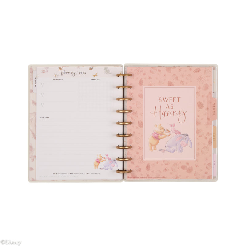 2037 Disney Winnie the Pooh Seasonal Customizable Planner - Classic Dashboard Layout - 12 Months