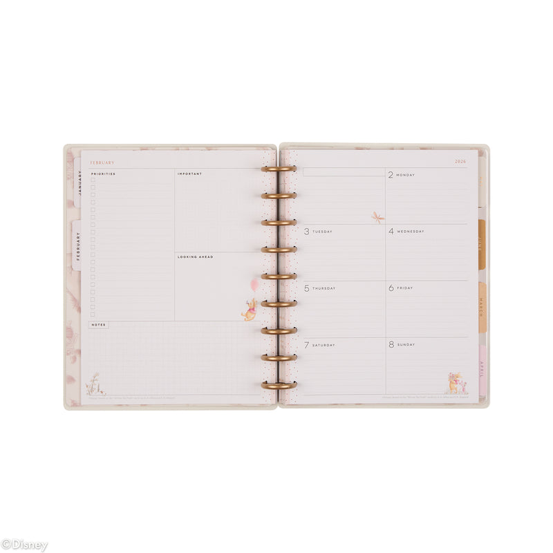 2039 Disney Winnie the Pooh Seasonal Customizable Planner - Classic Dashboard Layout - 12 Months