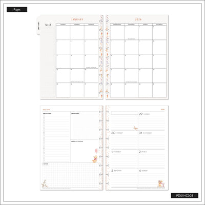 2042 Disney Winnie the Pooh Seasonal Customizable Planner - Classic Dashboard Layout - 12 Months