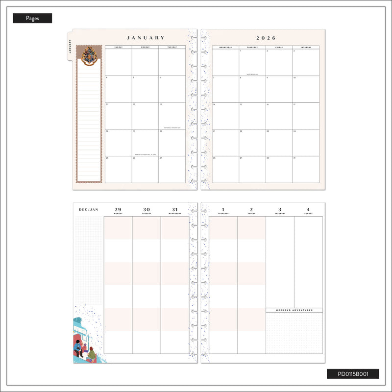 2042 Harry Potter Enchanted Grounds Customizable Planner - Big Color Block Layout - 12 Months