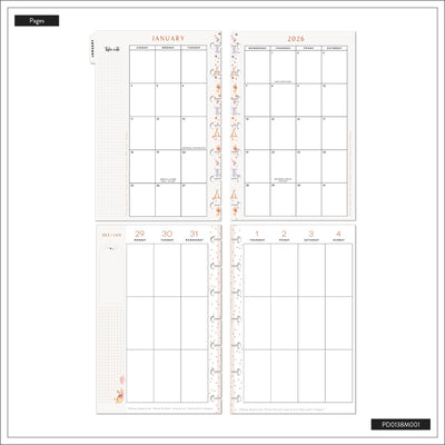 2044 Disney Winnie the Pooh Seasonal Customizable Planner - Mini Vertical Layout - 12 Month