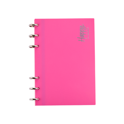 Frosted Hot Pink - Disc Bound Foldable Standing Desk Agenda - Weekly Overview - 52 Sheets