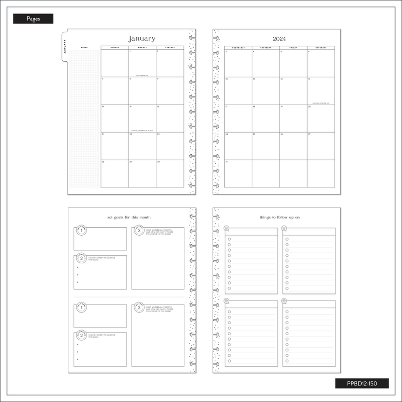 2024 Happy Planner x By Candace Bold & Free Planner - Big Vertical Hourly Layout - 12 Months