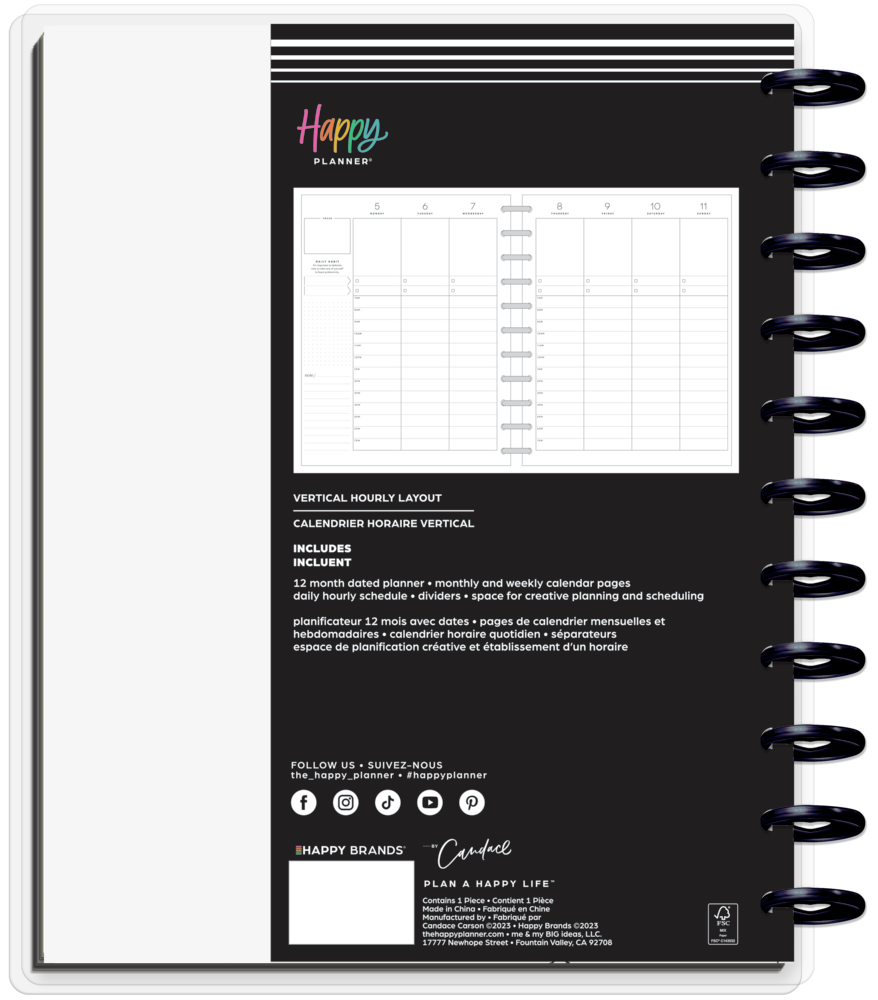 2025 Happy Planner x By Candace Bold & Free Planner Big Vertical Hou