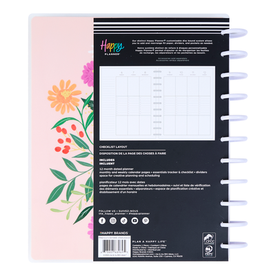 2025 Blooming Bouquet Planner - Big Checklist Layout - 12 Months