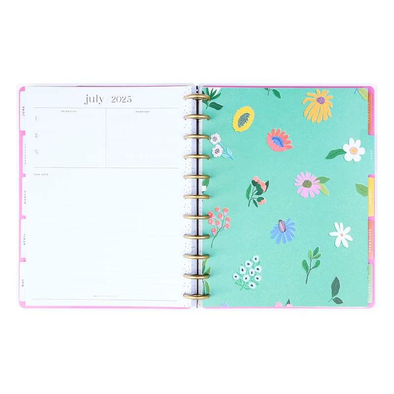 2025 Brilliant Blooms Planner - Big Vertical Layout - 12 Months