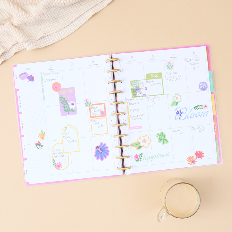 2025 Brilliant Blooms Planner - Big Vertical Layout - 12 Months