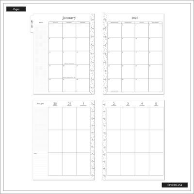 2025 Brilliant Blooms Planner - Big Vertical Layout - 12 Months