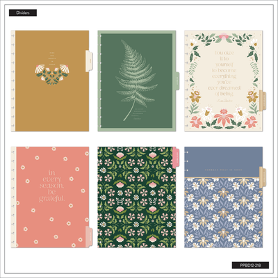 2025 Forest Flowers Planner - Big Dashboard Layout - 12 Months