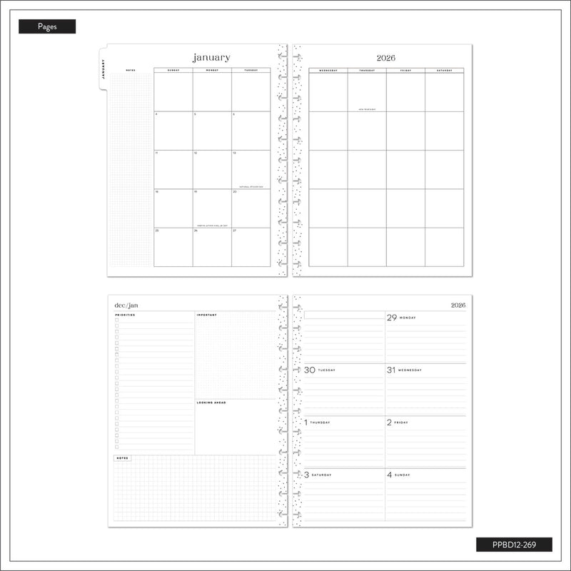 2043 Heritage Charm Customizable Planner - Big Dashboard Layout - 12 Months