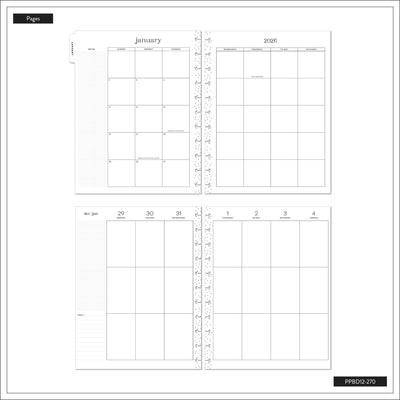 2040 Textured Canvas Customizable Planner - Big Vertical Layout - 12 Month