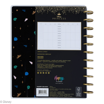 2025 Disney Ariel vs. Ursula Planner - Big Vertical Layout - 12 Months