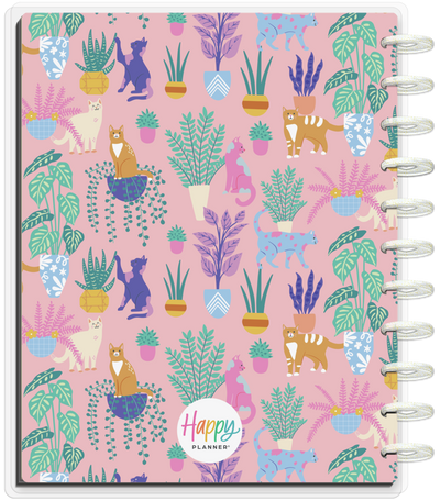 2024 Whimsical Whiskers Happy Planner - Big Lined Vertical Layout - 18 Months