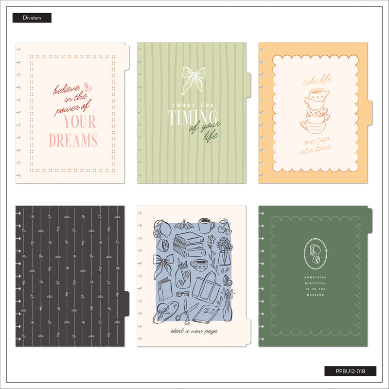 Undated Café Coquette Customizable Planner - Big Horizontal Layout - 12 Months