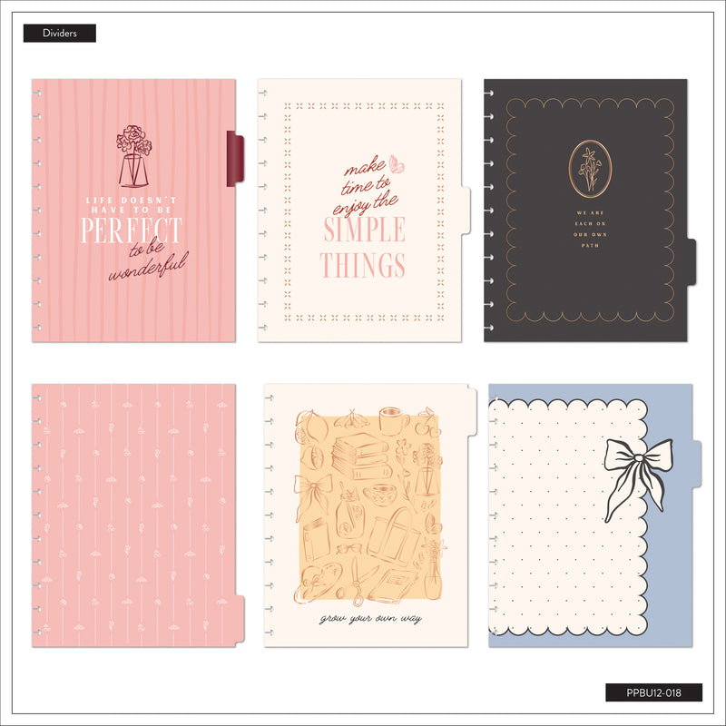 Undated Café Coquette Customizable Planner - Big Horizontal Layout - 12 Months