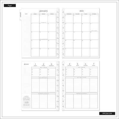 2024 Take Care of You Happy Planner - Classic Be Kind to Your Mind Layout - 12 Months